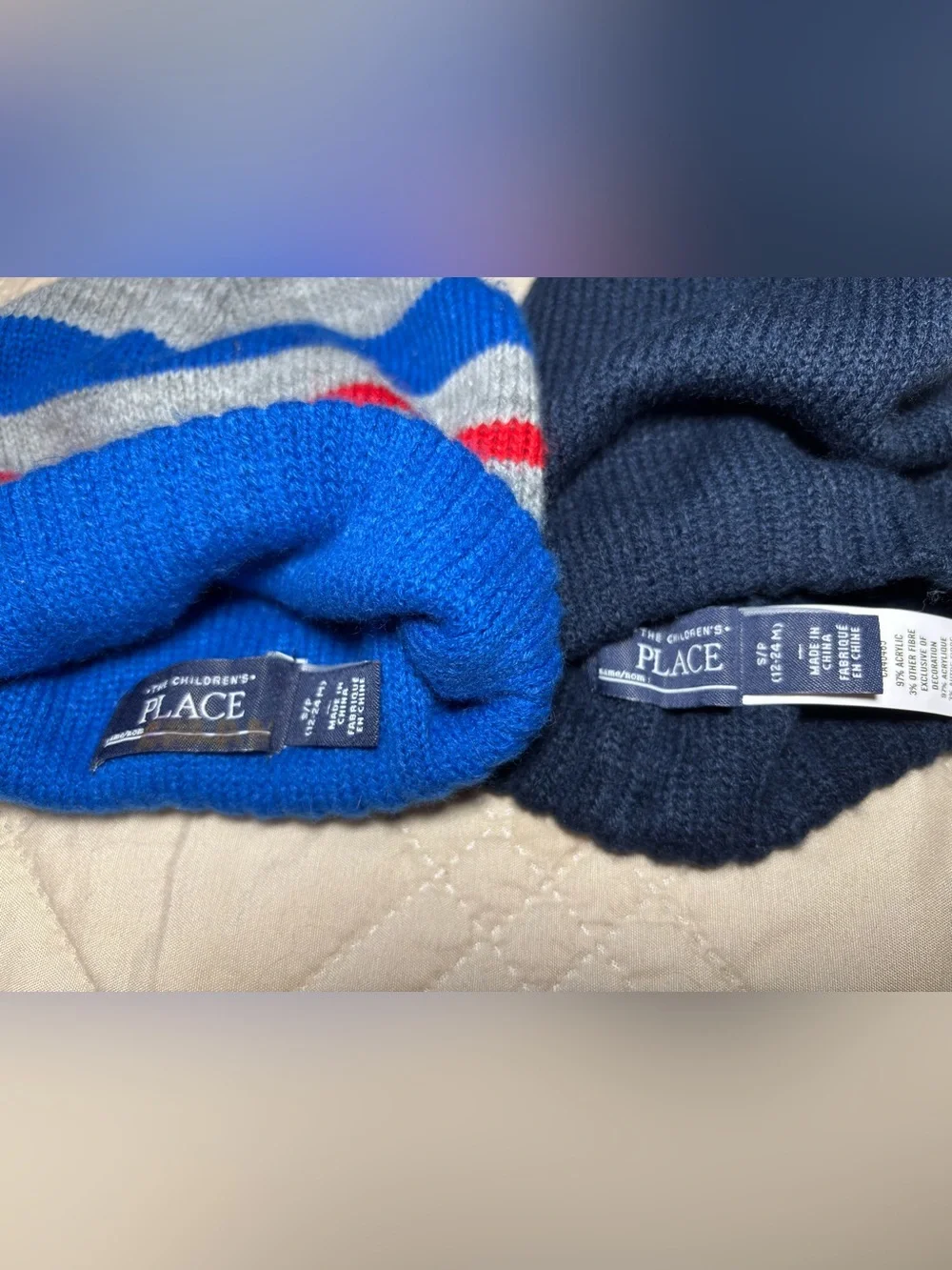 Children’s Place 12-24M winter hats- set of 3